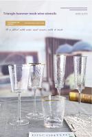 Copa de Vino Rojo Martillado con Borde Dorado Ligero 140ML-250ML Ideal para Hogar y Dining - details 0