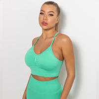 Hamidou-sujetadores deportivos para mujer, ropa interior para gimnasio, correr, a prueba de golpes, transpirable, sin mangas, para Yoga - details 22