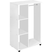 Colgador 80x40x128cm Colgar Ropa Madera Blanco Colgador Ruedas - details 0