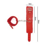 Esposas sexuales de cuero PU con máscara para ojos, Juguetes sexuales para parejas, juegos para adultos, ataduras de Bondage esclavo, accesorios eróticos, 2 uds. - details 2