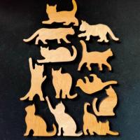 Nueva Torre de madera de juguete para gatos, adorno apilable para gatos, Mini regalos bonitos para gatos de yoga de escritorio - details 7