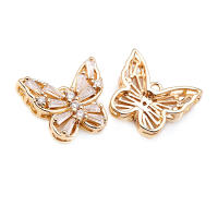 Colgantes de Mariposa de Bronce Dorado 18K Collar Aretes Accesorios de Joyería DIY - details 13