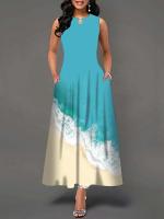 Women's Boho Long Dress Elegant Sleeveless Floral Print Casual Beach Party Summer Dress - details 28
