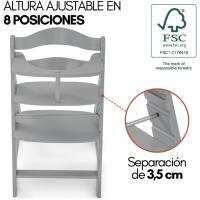 Set de Tronas de Bebé Evolutivas con Bandeja y Cojín de 2 Piezas |   Trona de madera regulable |   Silla Alta para Niños desde 6 Meses con Accesorios - details 3