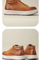 Zapatos de cuero genuino estilo británico, botines de cuero de media caña, botas de herramientas retro de moda, botines cortos. - details 4