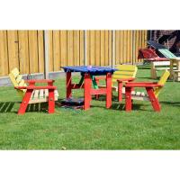 Asiento para niños fijado para Cuatro niños, como Conjunto de Estar con Mesa de Picnic o en el Casino, la Madera fsc, 90 x 85 x 45 cm, Colorido - details 14