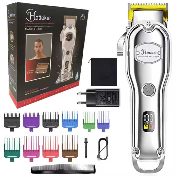 Tijeras de peluquería profesionales para peluqueros, potente juego de tijeras eléctricas, sin cable, ajustables, t - 1