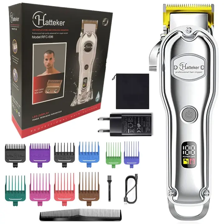 Tijeras de peluquería profesionales para peluqueros, potente juego de tijeras eléctricas, sin cable, ajustables, t - 1