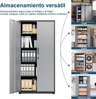 Armario de Garaje de 5 Estantes con Cerradura, Armario de Oficina con Estantes Ajustables, para Oficina, Garaje y Lavadero, Negro - details 30