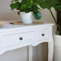 Mesa de entrada recibidor consola 3 cajones madera MDF mesa auxiliar pasillo vestíbulo comedor teléfono llaves mueble aparador tocador - details 20