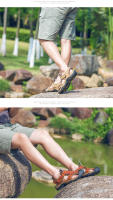 Novedad de verano, sandalias para hombre, sandalias romanas clásicas de cuero, zapatos de playa para exteriores, sandalias informales para senderismo acuático para hombre - details 17