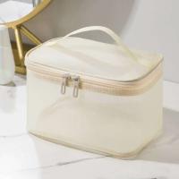 Bolsa organizadora de maquillaje grande para mujer, almacenamiento de cosméticos de viaje de malla transparente a la moda, artículos de tocador de 1/2/3 capas - details 9