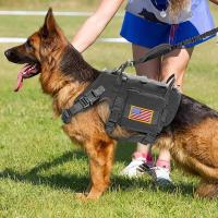 Correas Tácticas Militares Juego de Correa y Collar para Perros Vestido Táctico Grande MOLLE con Bolsas y Bandera - details 11