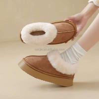 Nuevas botas mullidas por encima de la rodilla de alta calidad con zapatos de mujer de piel cálidos antideslizantes y baratos para invierno sin logotipo - details 6