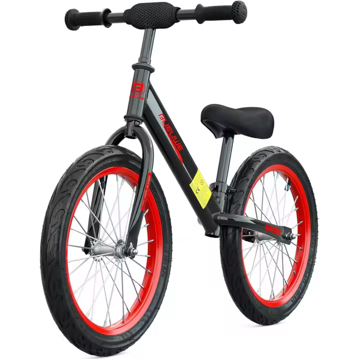 Bicicleta sin Pedales para Niños 16 Pulgadas de 3 4 5 6 7 Años Niña y Niño, Manillar y Sillín Ajustables, Ruedas de Goma, Cuadro de Acero al Carbono, hasta 45 kg - 1