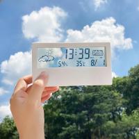 Reloj Despertador Eléctrico de Escritorio LCD Moderno Blanco, Calendario, Temperatura Digital, Operado por Batería - details 5