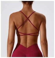 Top corto de gimnasio mejorado para yoga para mujer, sujetador deportivo ajustado sin costuras, sujetador transpirable - details 11