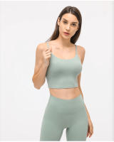 SHINBENE-Top corto de entrenamiento para mujer, sostén deportivo de nailon suave, acolchado, a prueba de sudor, con sujetador incorporado - details 11