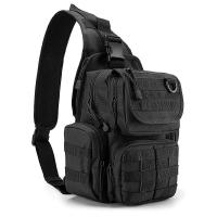 Bolso cruzado diario de hombro táctico multifuncional de nailon negro para hombre de gran capacidad para deportes al aire libre - details 4