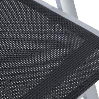 Silla de Jardín Plegable Monza, Silla Abatible de Aluminio y Textileno, Sillón de Balcón Respaldo Reclinable con 8 Posiciones, Plateado/Negro - details 25
