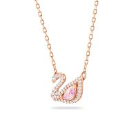 Colgante de cisne con piedra preciosa rosa, joyería de mujer elegante y deslumbrante - details 1