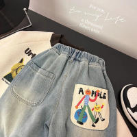 Nuevos Pantalones Vaqueros para Niños Modelos de Primavera y Otoño Estampados de Amor para Mujeres - details 2