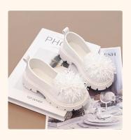 Zapatos de cuero informales para niñas, zapatos planos sin cordones para niños, mocasines de fiesta negros para la escuela, primavera y otoño, bola peluda bonita, 2025 - details 10