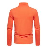 Camiseta de manga larga con cuello medio alto para hombre, Jersey informal de Color sólido, ropa interior - details 46