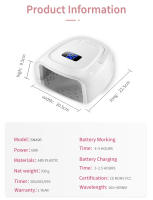 Secador de Uñas LED UV Recargable Rojo 2020 Batería Grande Pantalla LCD Art de Uñas de Gel - details 2