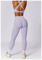 Conjunto de Yoga para Mujer en Rosa Traje Deportivo de Gimnasio con Leggings de Cintura Alta y Sujetador Deportivo de Espalda Cruzada Ropa de Yoga para Mujer Material Exterior de Nylon Adecuado para Primavera/Verano - details 17