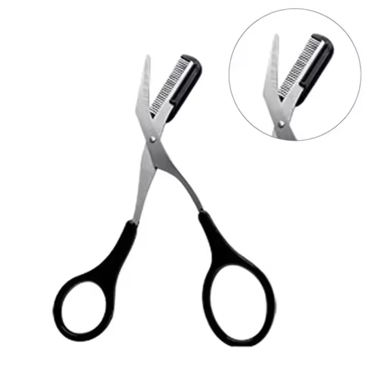 Herramienta de corte de maquillaje de corte de cejas de corte de cejas de corte de cejas de acero inoxidable con peine de cejas - 1