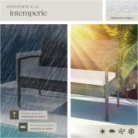 Conjunto de Jardín Exterior de Ratán y Aluminio, Muebles de Jardín Exterior Resistentes a la Intemperie, 2 Sillones, 1 Sofá, 1 Mesa de Cristal, con Cojines de 5,5 cm y 2 Juegos de Fundas - Gris - details 7