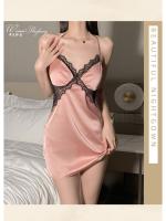 Elegante Camisón de Tul Sexy con Cuello Bajo Con Tirantes y Lazo en la Espalda, Conjunto de Pijama de Moda para Mujeres - details 7