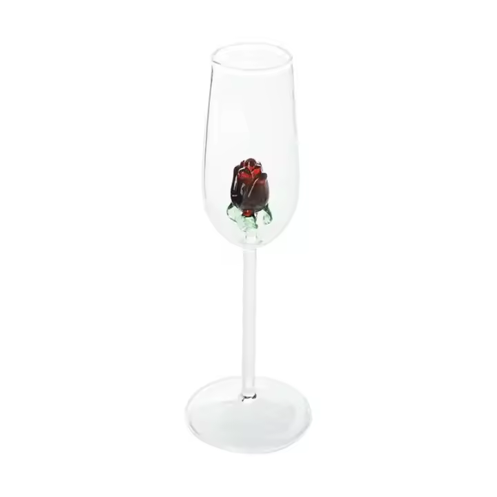 1 pieza Cute Rose wer 450 ml 15 oz copa de vino tinto 200 ml 7 oz copa de flauta de champán - 1
