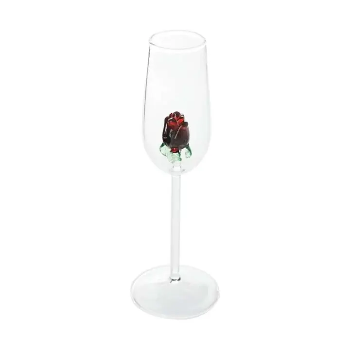 1 pieza Cute Rose wer 450 ml 15 oz copa de vino tinto 200 ml 7 oz copa de flauta de champán - 1