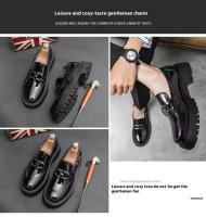 Zapatos casuales de cuero de vestir de diseñador para hombre, fáciles de usar, talla grande, nueva punta redonda alta - details 3