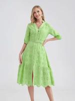 Marwin-Vestido de algodón con agujeros para mujer, Vestido informal de cintura alta con volantes y cuello en V, con volantes - details 18