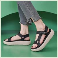 Sandalias Deportivas Para Mujer, Plataforma De Retales, Zapatos Con Elevador De Banda Estrecha, Soporte De Arco De Velcro Ajustable, Senderismo Al Aire Libre 41 - details 14