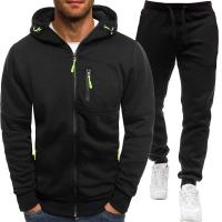 Conjunto de dos piezas para hombre, chándales informales, trajes deportivos para exteriores, sudaderas con capucha y pantalones para correr, Otoño e Invierno - details 3