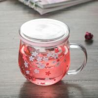 Sakura-taza de vidrio con filtro Infusor de té y tapa, juego de tazas de flores de cerezo, taza de té de flores, vasos para beber, 300Ml - details 5