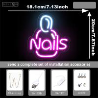 Letrero de neón para uñas, manicura, tienda de belleza, salón de casa, decoración de pared, letreros luminosos Led, regalo de Navidad, luces de letrero de neón USB, tatuaje led - details 0