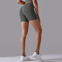 Pantalones cortos de Yoga para mujer, Shorts deportivos de secado rápido, realce de glúteos, sin costuras, para entrenamiento de ciclismo y gimnasio - details 53