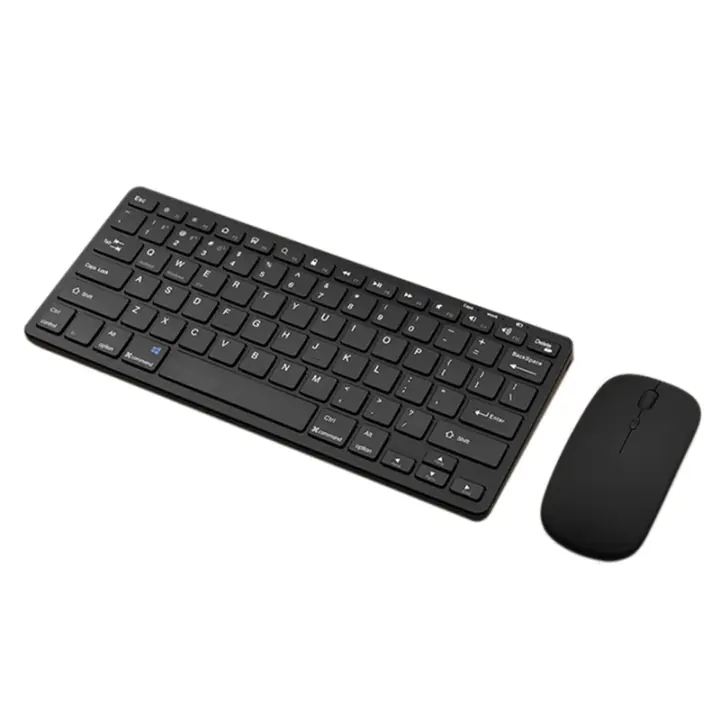 Teclado inalámbrico con Bluetooth, Mouse de tres modos, teclado recargable, soporte para tableta, ordenador portátil, negro - 1