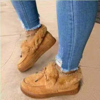 Zapatos de Terciopelo cálidos para Mujer, Zapatos Planos de algodón con Punta Redonda, Talla Grande, Invierno, Novedad - details 7