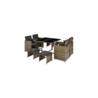 Conjunto de Jardín Exterior de Ratán Muebles para 4 Personas Terraza con Mesa de Vidrio - details 7