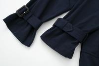 TRAFZA-Chaqueta larga de temperamento Retro para mujer, cortavientos elegante con cinturón, abrigo suelto de doble botonadura, moda de otoño - details 9