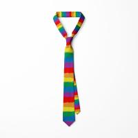 Corbata informal de 8cm con diseño de arcoíris, corbata estrecha, suave y colorida, ajustable, atada a mano, para hombre, Unisex - details 6