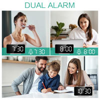 ORIA-reloj despertador inteligente Digital LED, cronógrafo electrónico de escritorio, despertador USB, despertador, decoración del hogar - details 0