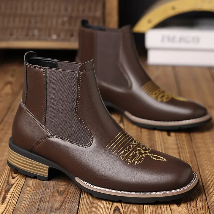 Jersey bordado, botas Chelsea para hombre - 1