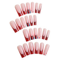 Uñas largas a presión para niña, patrón de arañas de araña de Halloween, uñas artificiales para entrenamiento de manicura de uñas - details 0